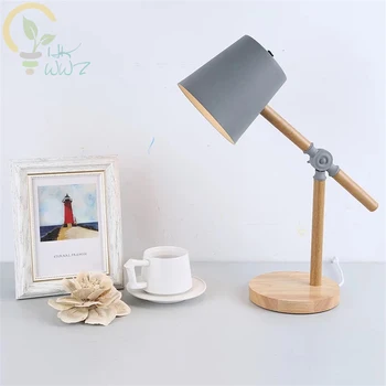 

Modern Simple 5 Color Artistic Table Lamps Study Bedroom Bedside Desk Lamp New Design Solid Wood Light Decorate Table Light