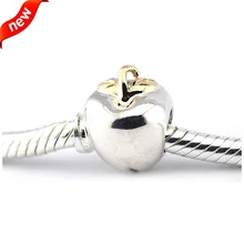 Подходит для браслетов Pandora Apple of my eye, серебряные бусины,, 925 пробы, серебряные подвески, сделай сам, ювелирное изделие 09022K