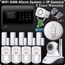 G90B Plus 2.4G WiFi GSM GPRS SMS Intruder Wireless Home Security Alarm System HD 720P Wifi IP Camera Wireless Smoke Detector