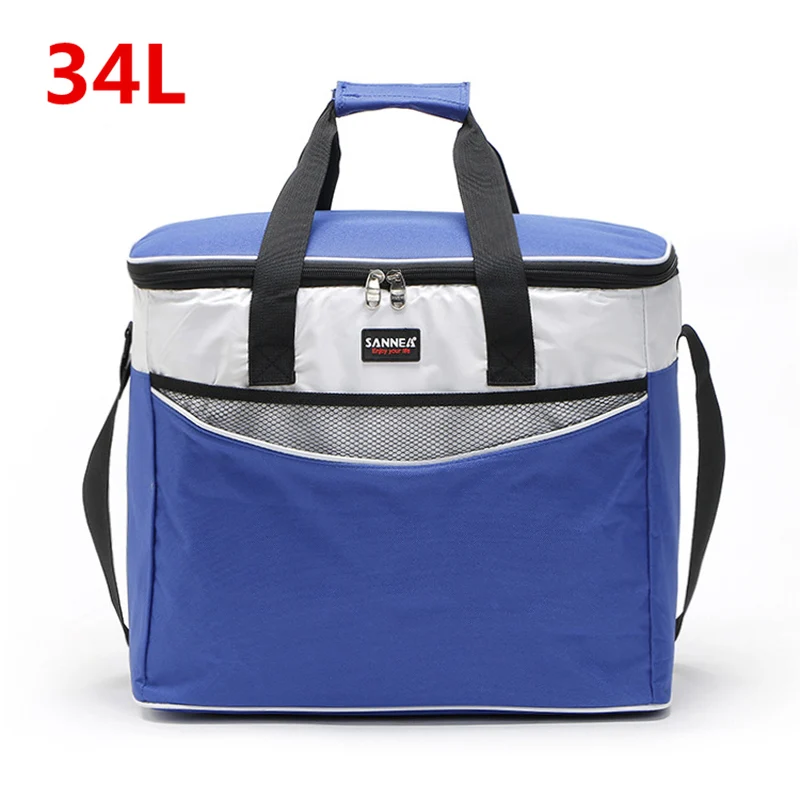 

34L Cooler Bag Blue Oxford Waterproof Ice Pack Picnic Large Refrigerator bag For Food Drink
