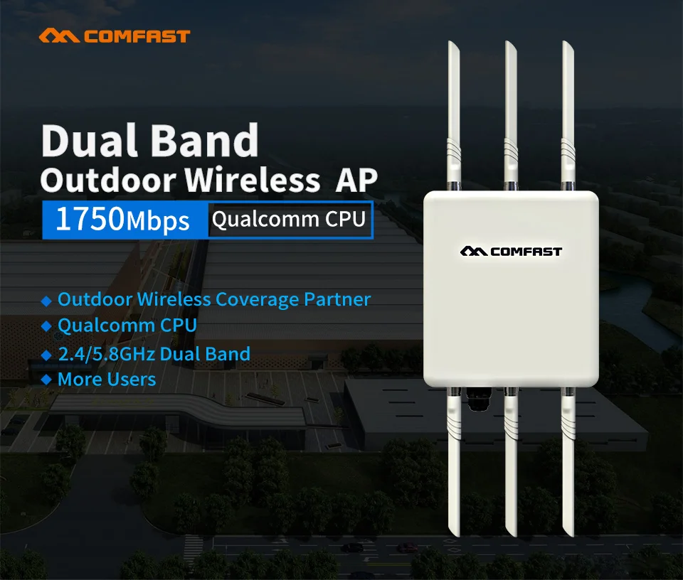 Comfast WA900 высокое мощность открытый Wi Fi ретранслятор 2 4 г 450 Мбит/с + 5 ГГц 1300