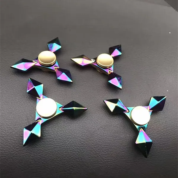 Colorido Mão Dardos Fidget spinners De Metal Spinner Para O Autismo e Crianças COM TDAH Spiner Tri Dedo Fidget Brinquedo stress