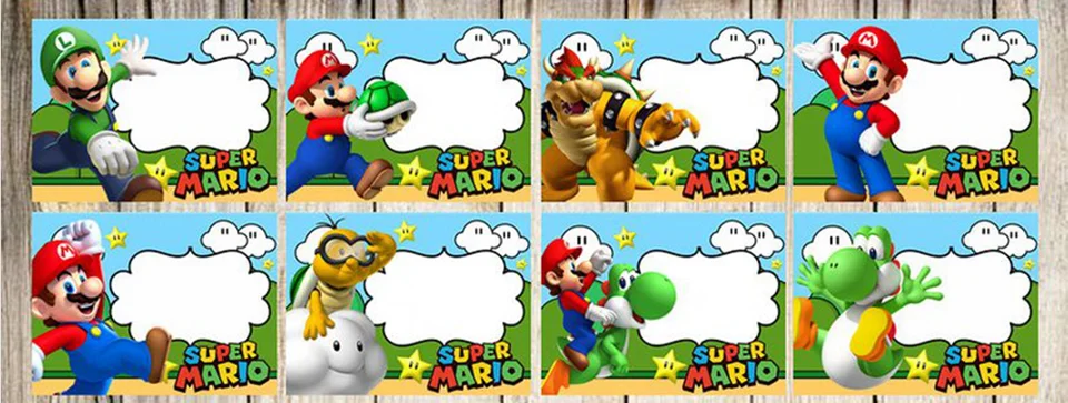 6pcs Super Mario Bros Invitation Card Kids Birthday Party Baby 6pcs Super Mario Bros Invitation Card