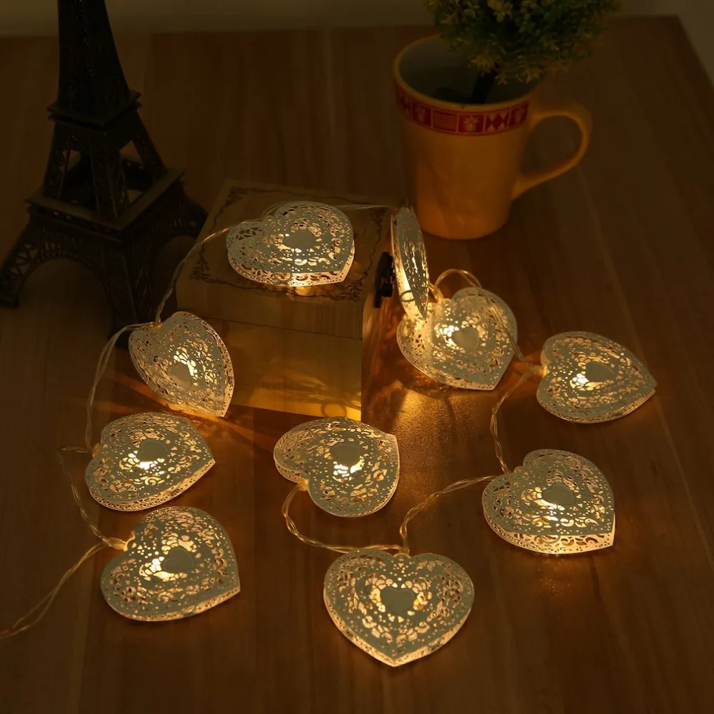 10led 32m heart shaped christmas tree light bulb battery operated party fairy string lights outdoor halloween decoration