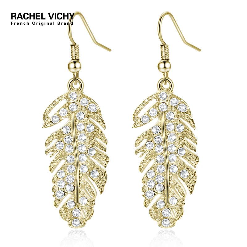 Серьги подвески RACHEL VICHY Boho в стиле ретро с зелеными листьями и кисточками