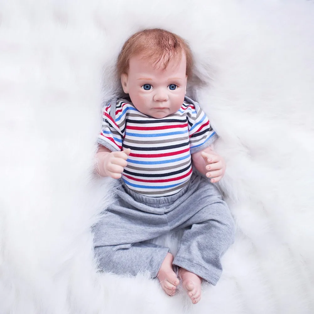 Bebe Boy Reborn куклы 20 дюймов 51 см мягкие виниловые силиконовые Reborn Baby Doll с полосатой одеждой милые игрушки для девочек Boneca подарок