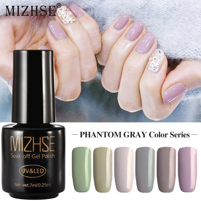 

MIZHSE 6 Color Product 7ML Nail Gel Soak Off Gel Varnish Gel Lacquer For Nail Art Gel Lak Esmalte Brillo Upper Forms For Nail