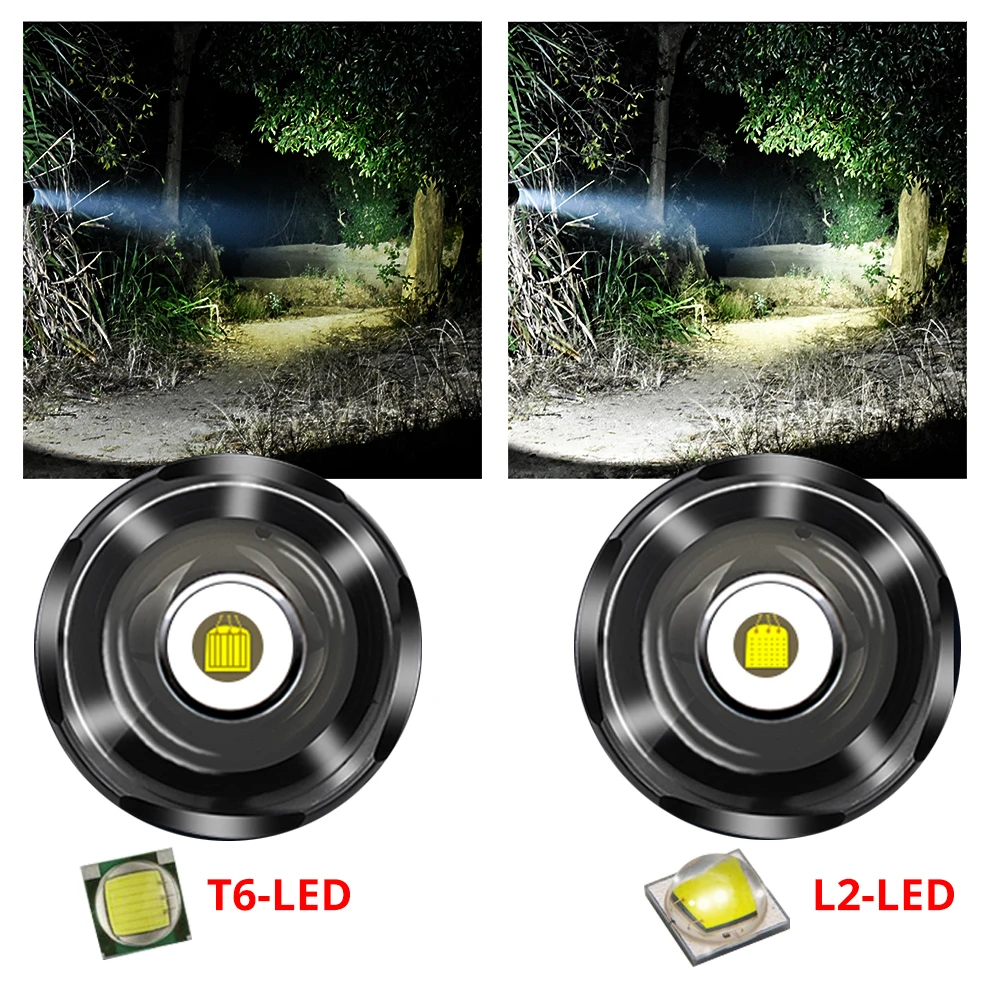 10000лм супер яркий светодиодный тактический фонарь T6 L2 факел 1/5 режимов Lanternas ночной езды Кемпинг Туризм Охота свет использовать 18650