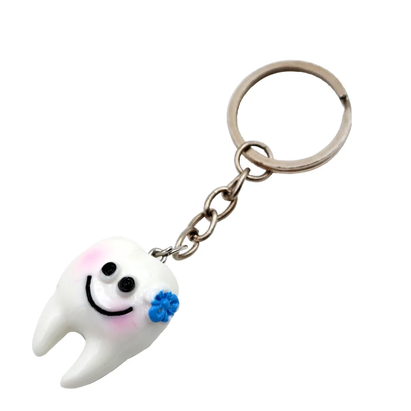 10pcs Dental Teeth Shape Model Simulation Tooth Key Chain Fashion Cartoon Lovely Girls  Gift Pendant Teeth Key Chain