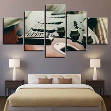 5 Unidades Lienzos For Living Room Fotos Impresiones de ALTA DEFINICIÓN Sintonizador de La Guitarra Eléctrica del Instrumento Musical Poster Home Decor Wall Art
