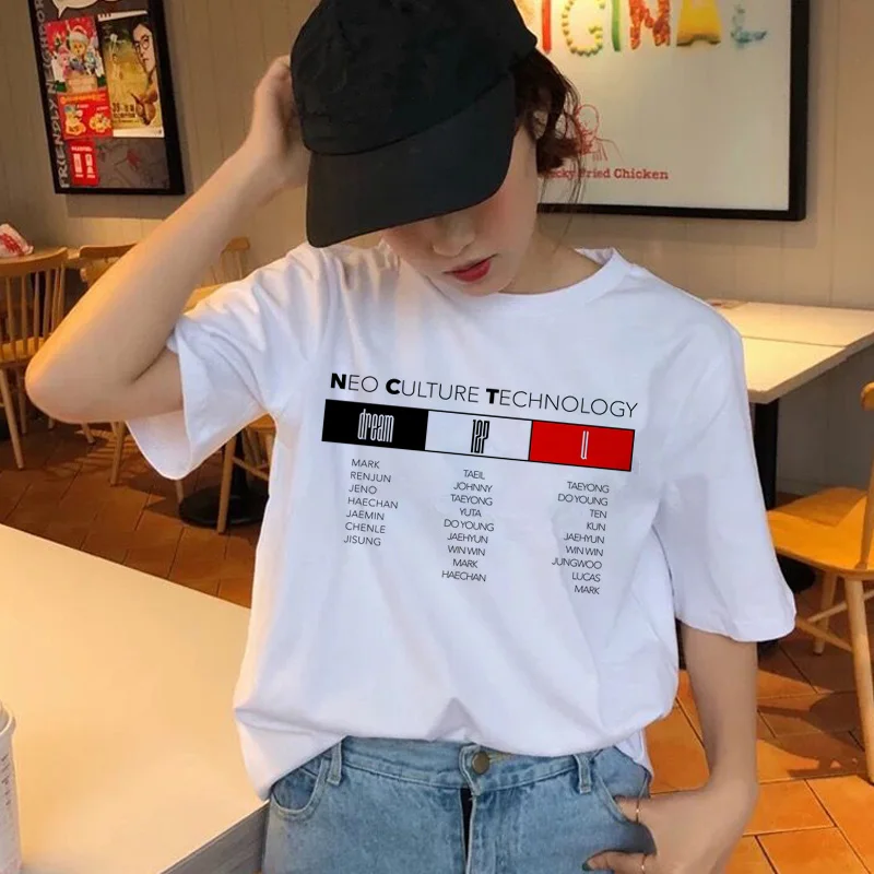 Nct футболка muisic корейский Харадзюку Эстетическая Ullzang Vintage 90s стиль Женская мода