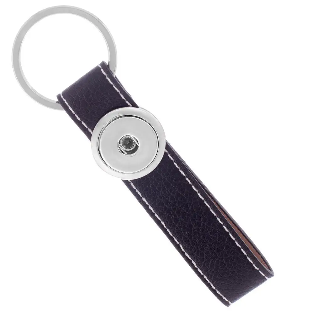 New high quality leather snap key chain fit 18 20mm snaps buttons