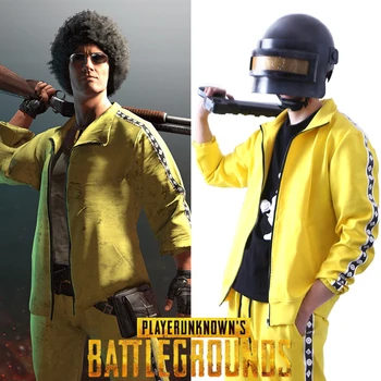 

PUBG Playerunknown's Battlegrounds Cosplay Costume Coat Yellow Sportswear Suits Jacket coat+pants