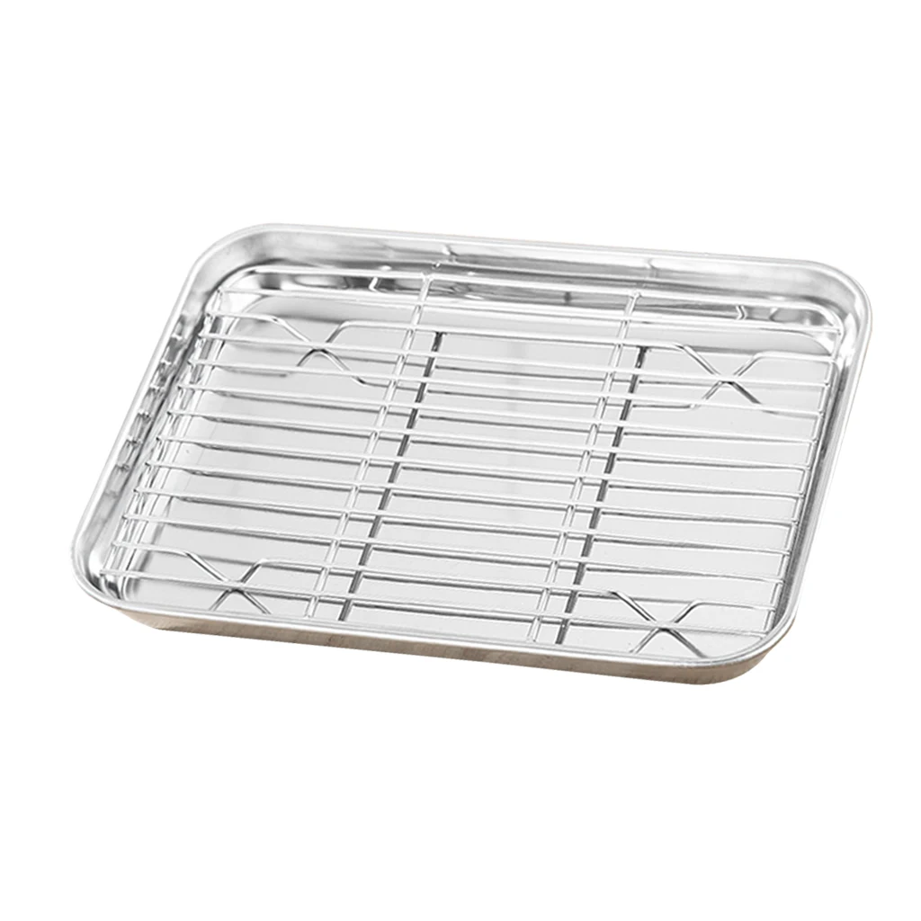 Stainless Steel Baking Tray & Removable Cooling Rack Set