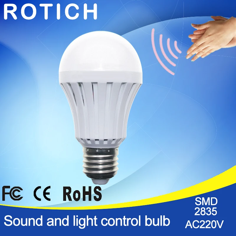 Motion Sensor Lamp 3W 5W 7W 9W12W E27 220V LED Bulb Lights Auto Smart Sound & Light Control Led Bulbs Home Lighting Gate Stairs