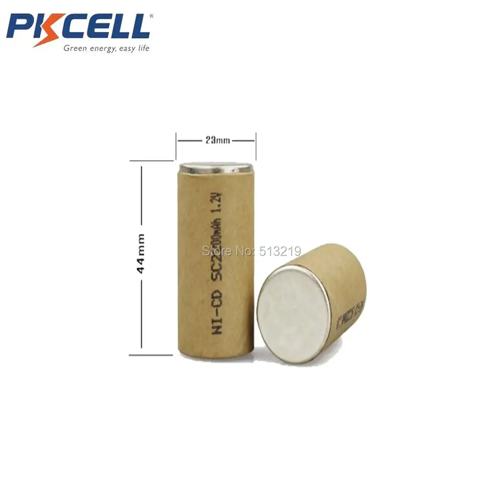 

12xPKCELL 1.2V Nicd SubC SC 2200mAh Rechargeable Battery Power tool sc batteries (Flat Top) 10C High Drain Vacuum cleaner