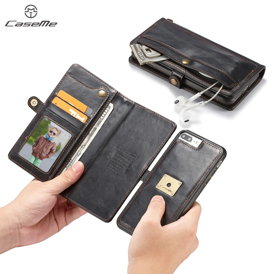 

CaseMe Phone Cases For Fundas iPhone 7 7 Plus case Flip Wallet Case For iphone 6 6s 8 plus Multifunction Leather Cases Cover