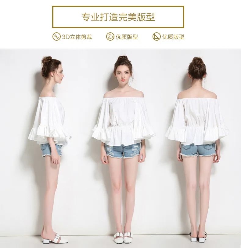 Beading Womens Blouse Shirt  (5)