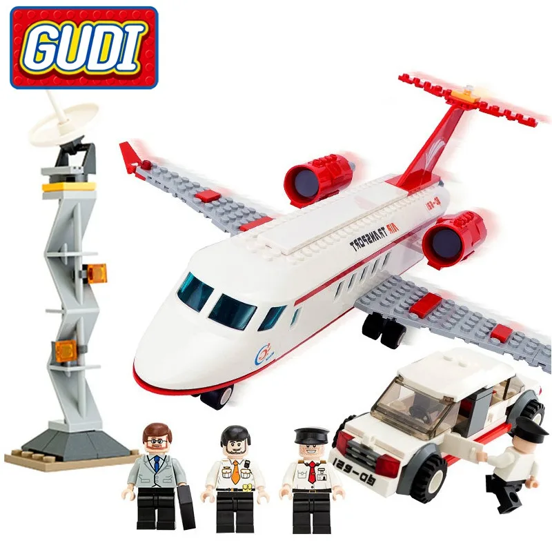 Legoing Technic GUDI City Space Private Jet 334 Pcs Bricks Airplane Assemble Building Blocks Set Toys For Children With Legoings