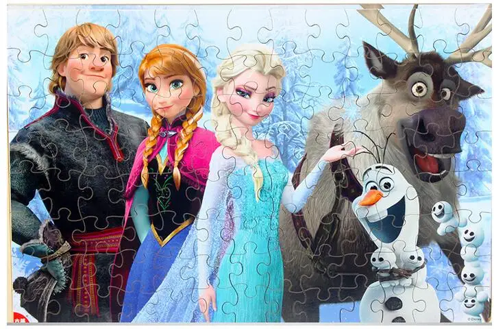 Disney замороженные Микки и Минни Маус София головоломки 100 шт. обучения Развивающие