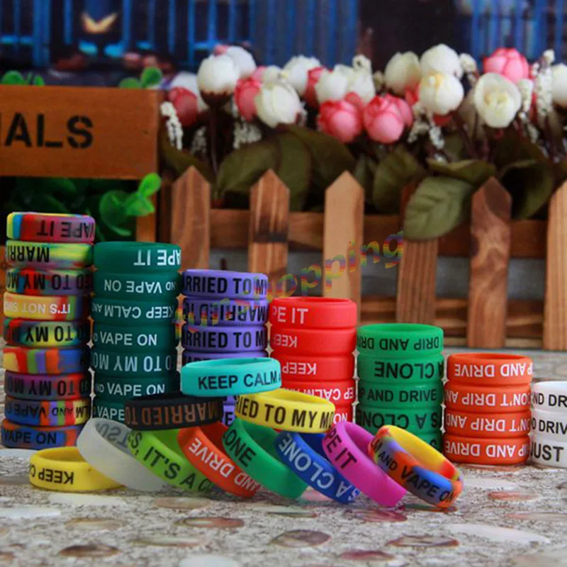 

10 pcs / Lot Multi-color Anti-slip Ring Silicon Finger Ring Vape Band Covering Rubber Ring For Mechanical Mod