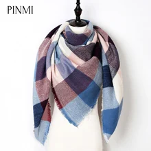 New Warm Winter Scarf Women Shawl Fashion Tartan Cashmere Scarf Luxury Brand Plaid Blanket Scarves Triangle Bufanda Wholesale