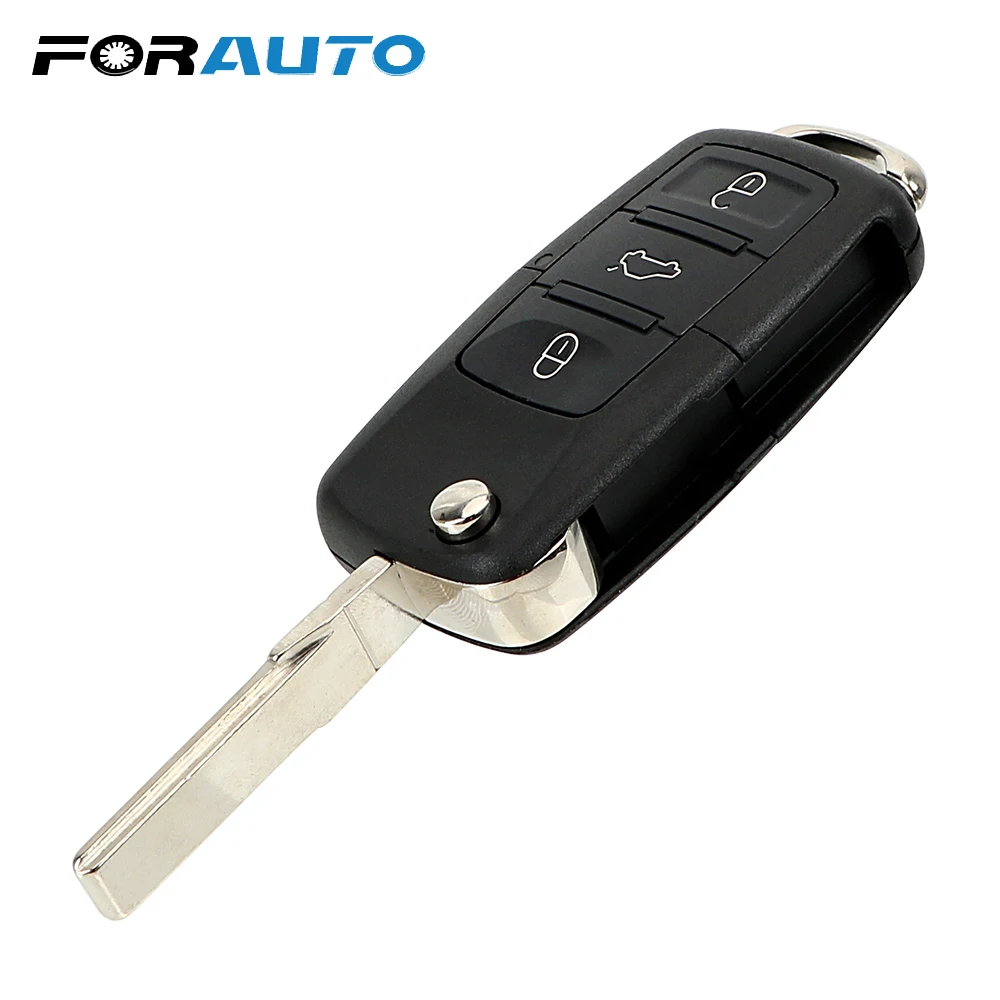 

FORAUTO Car Key Shell Flip Folding Key Case FOB 4 Button(3+1 Panic) Remote For Volkswagen For VW Touareg Switchblade Car-styling