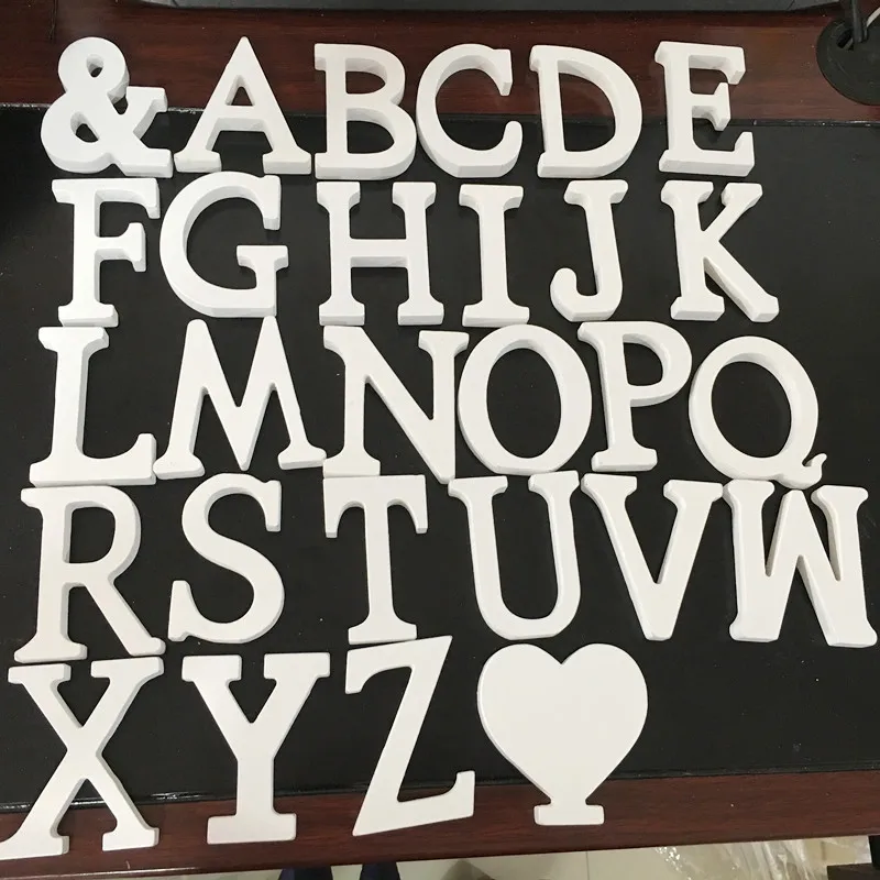 

3.14" Decorative Wood Letters 26 Letters Wooden Alphabet Wall Letter for Children Baby Name Girls Bedroom Wedding Brithday Party