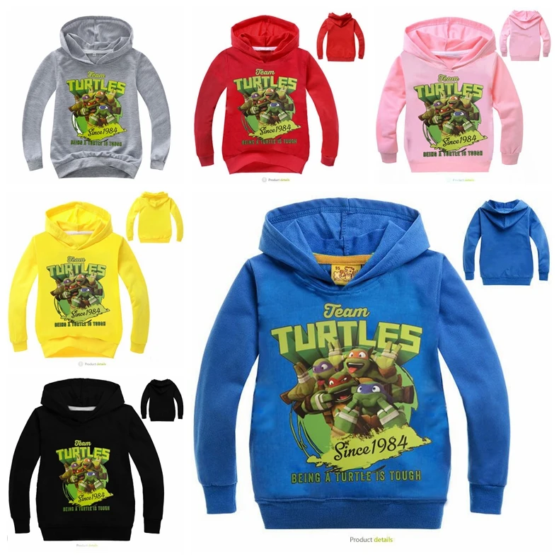 

Spring Ninja Turtle Print Clothes Autumn Jacket Boys Coat Children Clothing Girl Sweatshirts Kids Long Sleeve T-Shirt Hooded Top