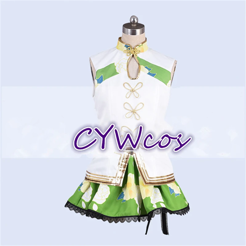 Прекрасно! Солнечный свет! Женский аниме Чонсам Aqours зеленый топ пальто юбка и