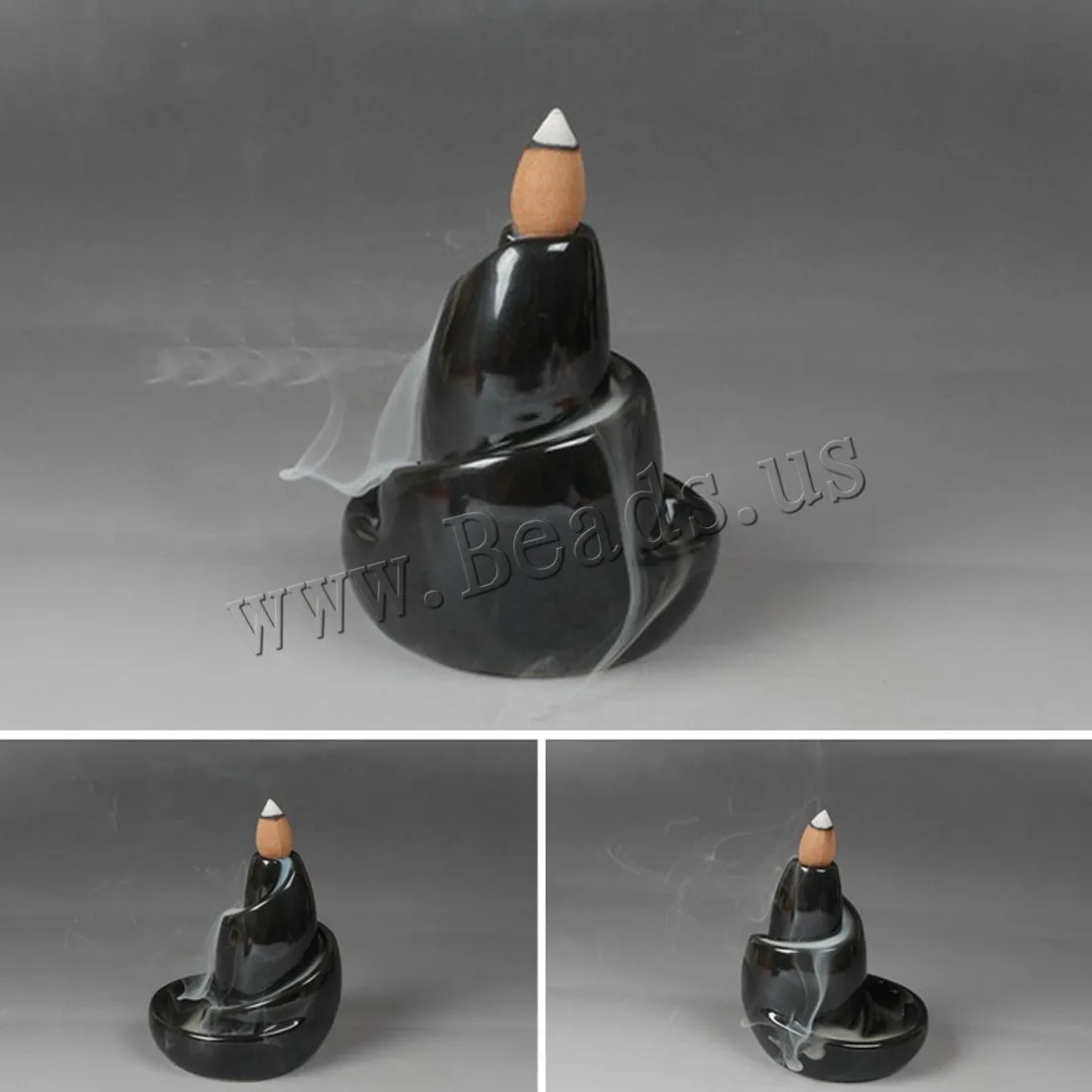 Mountain River Handicraft Backflow Incense Burner Ceramic Incense Holder Smoke Waterfall Censer Creative Use In Home Teahouse