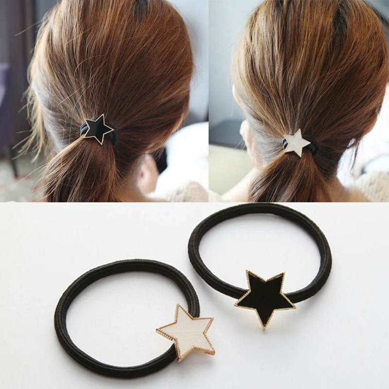 Lnrrabc Rubber Band White Girls Women Star 1 Pc New Hair Ring