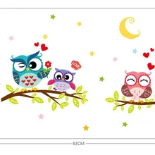 Стены Стикеры s Plus Съемная Водонепроницаемый с рисунками зверей из мультфильмов сова, Настенная Наклейка для детской комнаты обои для домашнего декора#108