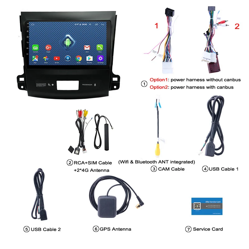 Excellent 4G 3G WIFI All Netcom 9 inch 2+32G Android 8.0 car multimedia system For Mitsubishi Outlander 2006-2012 gps navigation 5