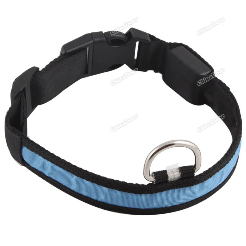 tradeline Nylon LED Dog Night Safety Pet Collar Flashing Light Up Pendant Rope[Blue] [wholesale] | Дом и сад