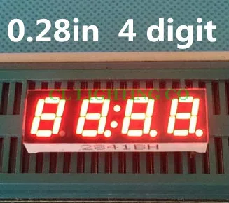 

Four digits 0.28" 0.28in Common ANODE cathode 4 Bit Digital Tube 7 segment 0.28" Red LED Display 12pin clock display