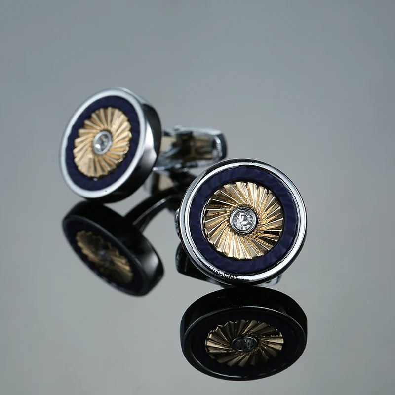 

French shirt cufflink round gold Mens Wedding Party Gift Cuff Links Cufflinks Wholesale Button Male High Quality Jewelry