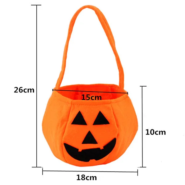 

Halloween Foldable Pumpkin Jack Lantern Bag Candy Gift Basket Treat or Trick Bag LXY9
