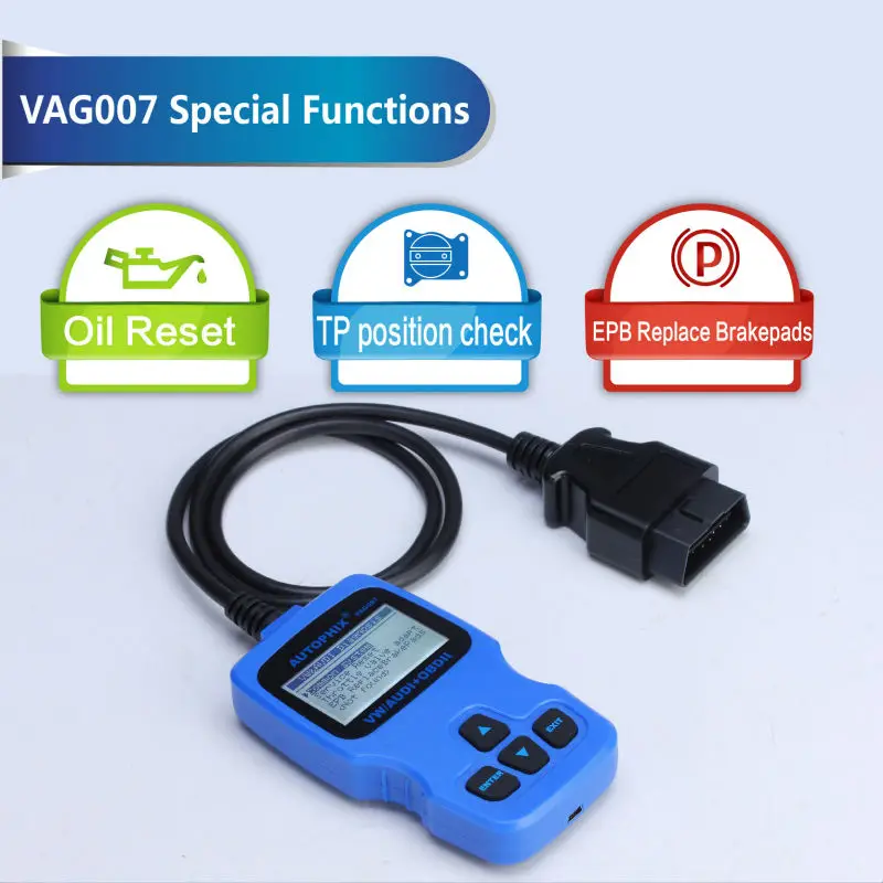 Autophix VAG007 Cho VW Audi/Volkswagen/Ghế/Skoda OBD2 obd ii Mã Xe ReaderABS SRS Túi Khí Dầu xe Tự Động Công Cụ Chẩn Đoán