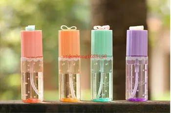 

HOT 300pcs Bow Cute Transparent Cylindrical Spray Bottle Exquisite Small Makeup Water Fine Fog Spray Bottle