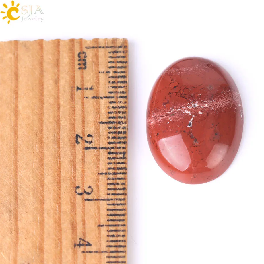 CSJA Овальные Кабошон бусины натуральные красные Яшмы Драгоценный камень Исцеление ювелирные изделия фитинги для женщин мужчин DIY ручной работы кольцо ожерелье F525
