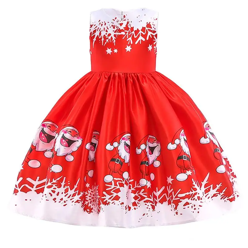 Зимнее платье для девочек Рождественская одежда с Санта Клаусом детское платье для девочек карнавальные вечерние платья платье принцессы vestidos - Цвет: Red