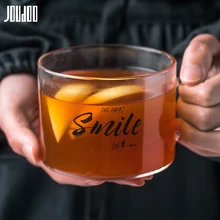 JOUDOO термостойкие слова стеклянная чашка для воды Высокая емкость офисные кофейные чашки творческий дом молоко чай посуда для напитков кружка 35