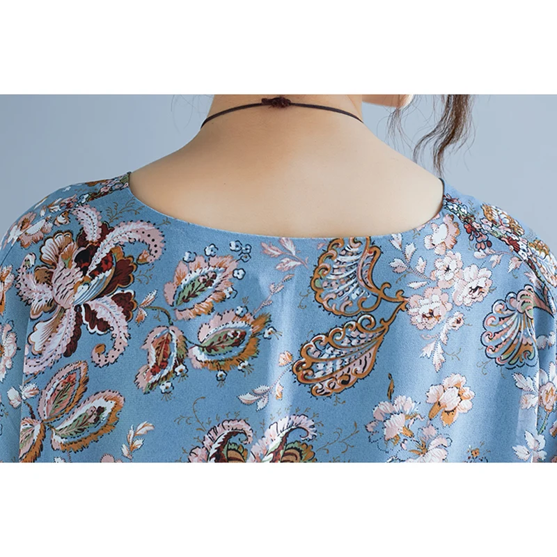 Женское шифоновое пляжное платье с V образным вырезом и цветочным принтом|Платья|