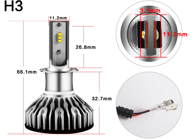 Маленький объем все в одном ZES чип H7 светодиодный 12000LM мини Автомобильная Лампа для фар авто лампа H1 H3 H4 светодиодный H11 H8 HB3 9005 HB4 6000K 12 в 24 В