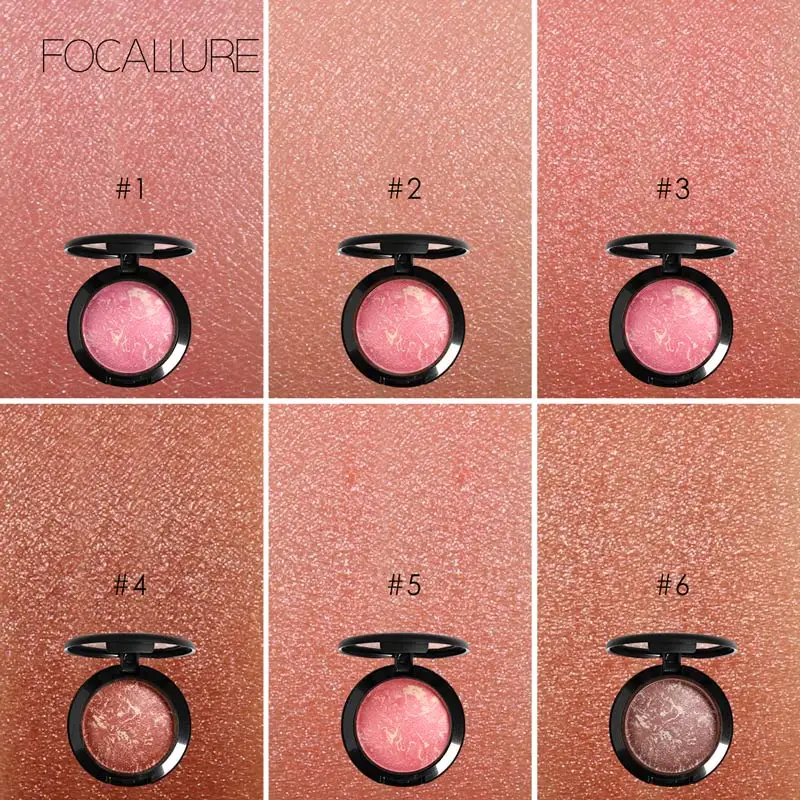 FOCALLURE Макияж Румяна высшего качества профессиональная щёка 6 цветов Запеченные