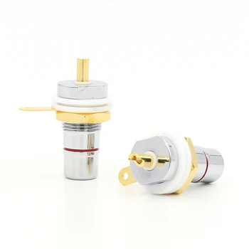 

8pcs Rhodium +Gold Plated RCA Socket RCA female Panel Mount plug Audio Terminal RCA Panel Mount Chassis