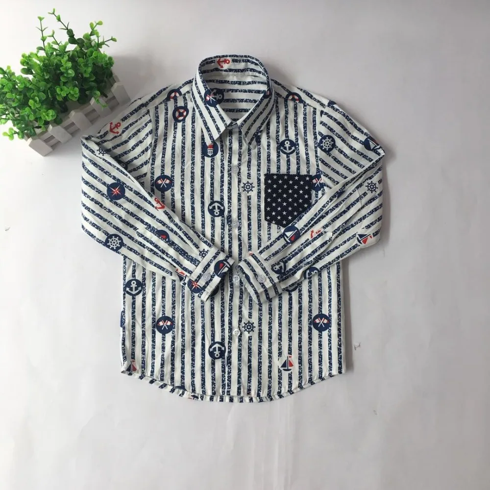 

Puresun New Arrival Kids Clothes Boys Cotton Blouses Kids Boys 4th of July Pattern Shirt Children Fashion Boutique Clothing