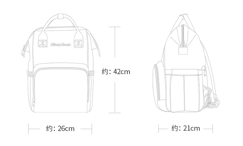 Disney USB сумка для подгузников с подогревом для беременных подгузник рюкзак большой емкости для кормления дорожный Рюкзак Сохранение тепла