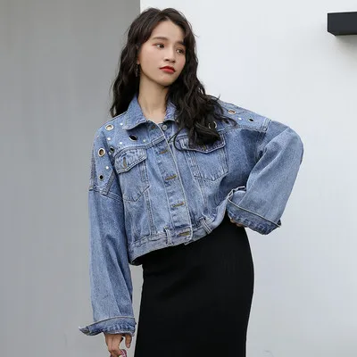 FTLZZ 2019 новая джинсовая куртка женские свободные джинсы пальто уличная Harajuku